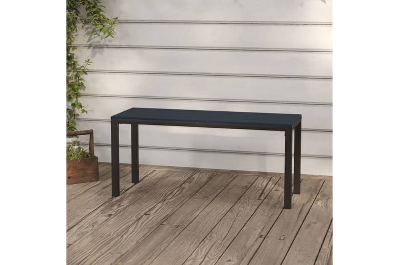 Trädgårdsbänk 110 cm stål och WPC svart - Svart - Utemöbler - Utesoffa - Trädgårdsbänk & utebänk
