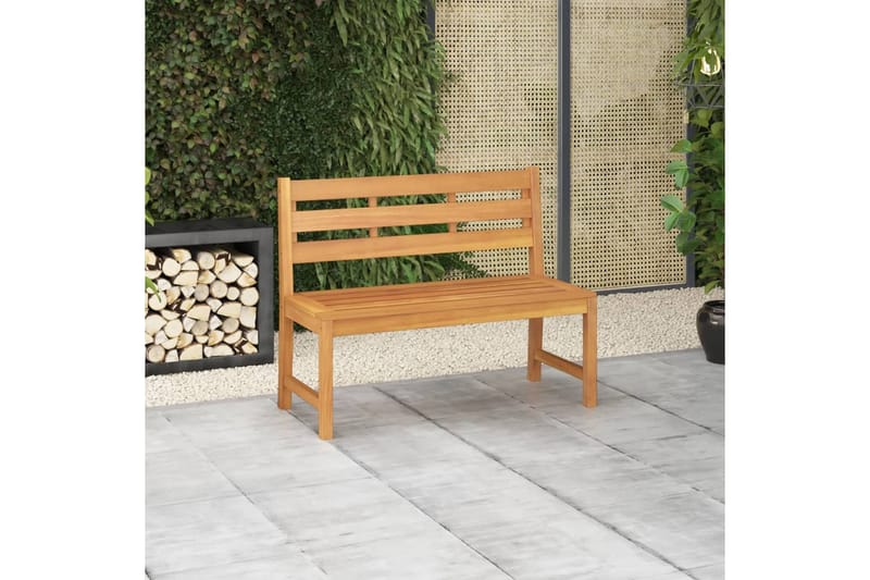 Trädgårdsbänk 114 cm massiv teak - Brun - Utemöbler - Utesoffa - Trädgårdsbänk & utebänk