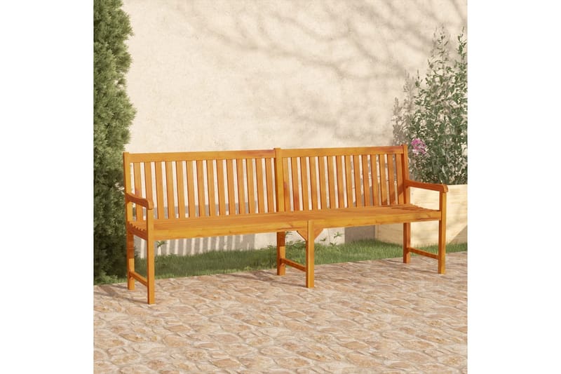 Trädgårdsbänk 219 cm massivt akaciaträ - Brun - Utemöbler - Utesoffa - Trädgårdsbänk & utebänk