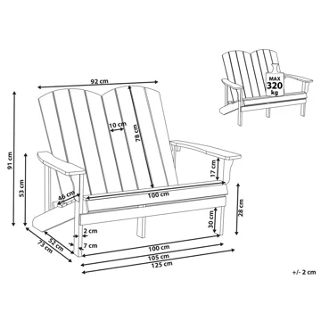 Trädgårdsbänk Adirondack 125 cm - Grön - Utemöbler - Utesoffa - Trädgårdsbänk & utebänk