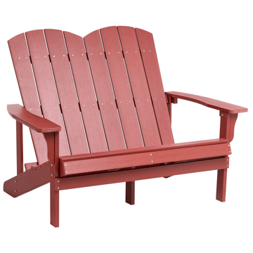 Trädgårdsbänk Adirondack 125 cm - Röd - Utemöbler - Utesoffa - Trädgårdsbänk & utebänk