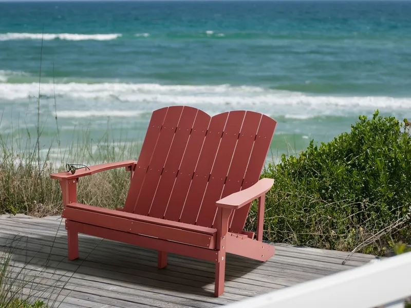 Trädgårdsbänk Adirondack 125 cm - Röd - Utemöbler - Utesoffa - Trädgårdsbänk & utebänk