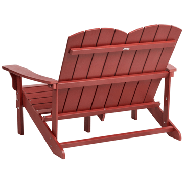 Trädgårdsbänk Adirondack 125 cm - Röd - Utemöbler - Utesoffa - Trädgårdsbänk & utebänk