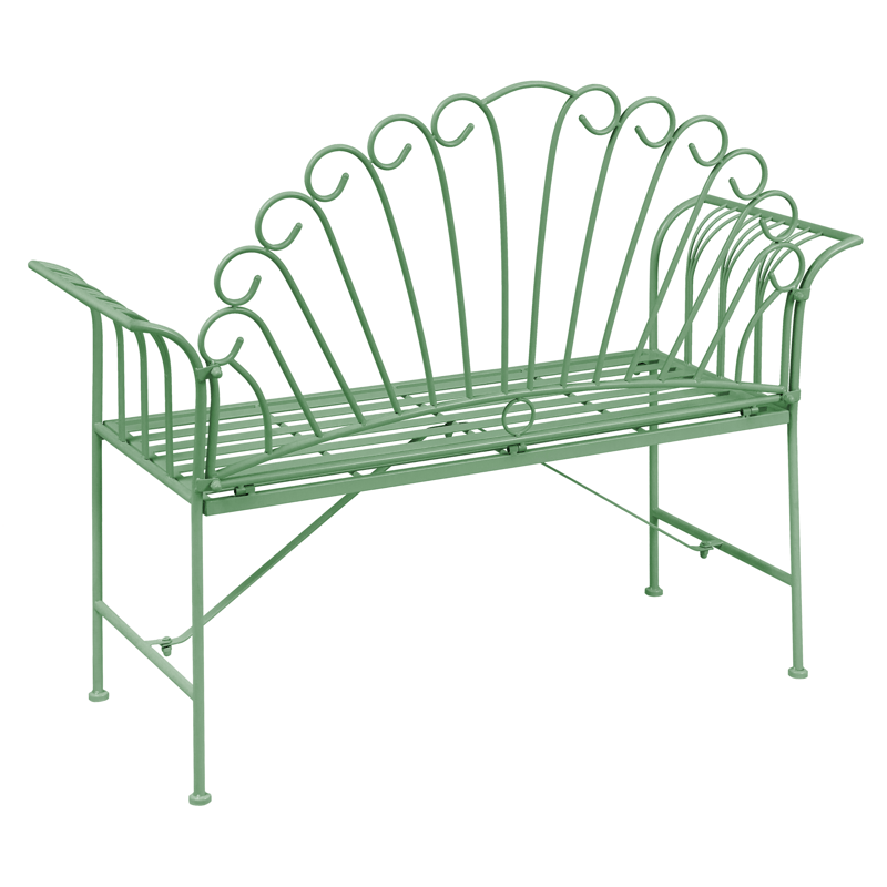 Trädgårdsbänk Cavinia 125 cm Järn - Grön - Utemöbler - Utesoffa - Trädgårdsbänk & utebänk