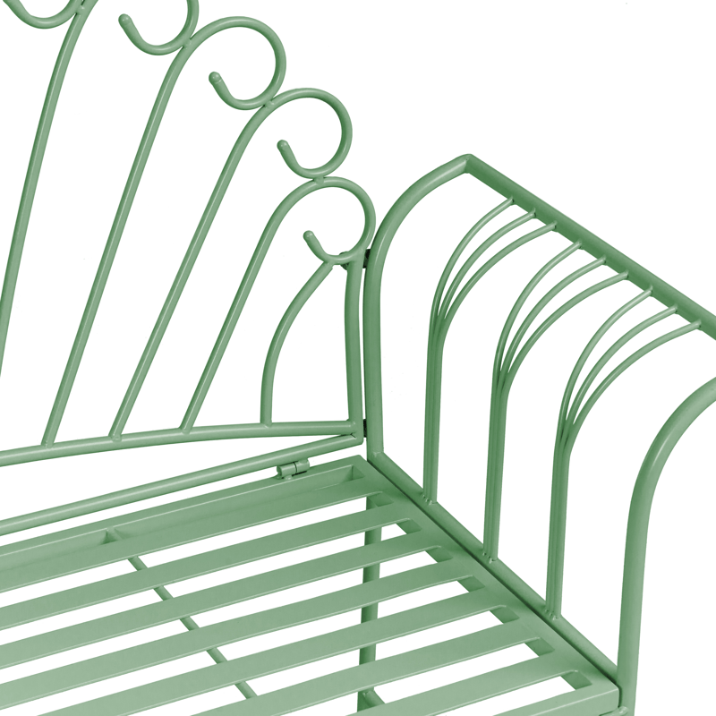 Trädgårdsbänk Cavinia 125 cm Järn - Grön - Utemöbler - Utesoffa - Trädgårdsbänk & utebänk