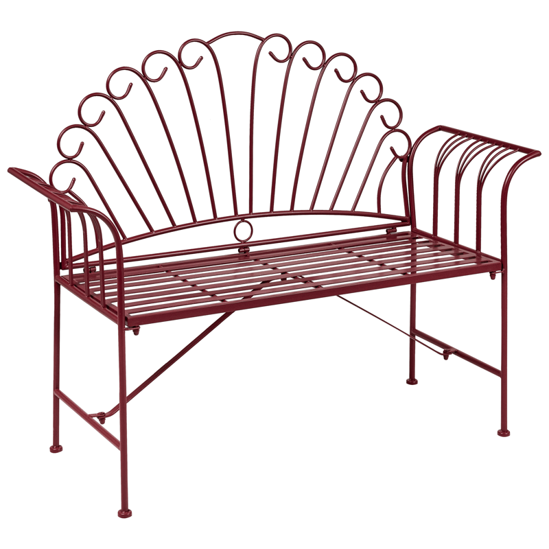 Trädgårdsbänk Cavinia 125 cm Järn - Röd - Utemöbler - Utesoffa - Trädgårdsbänk & utebänk