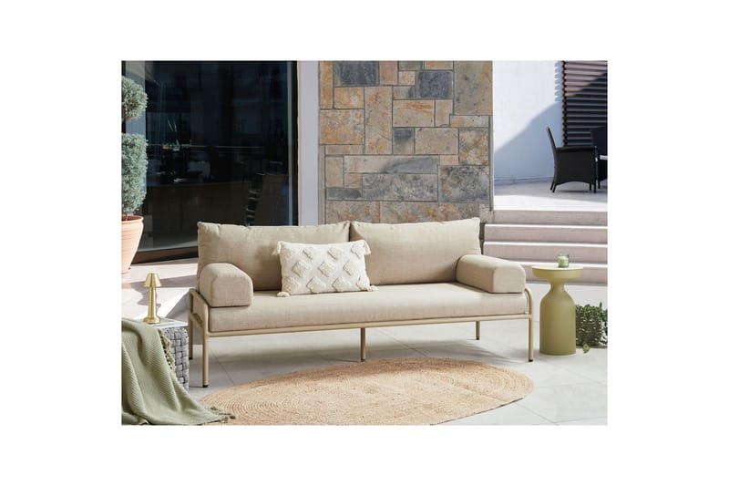 Trädgårdsbänk med dyna Solofra - Utemöbler - Utesoffa - Trädgårdssoffa