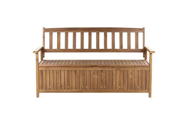 Trädgårdsbänk med dyna Sovana Ljus trä/beige/grå, 160 cm - Ljus trä/beige/grå, 160 cm - Utemöbler - Utesoffa - Trädgårdsbänk & utebänk