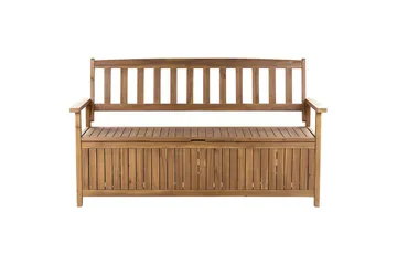 Trädgårdsbänk med dyna Sovana Ljus trä/röd, 160 cm - Ljus trä/röd, 160 cm - Utemöbler - Utesoffa - Trädgårdsbänk & utebänk