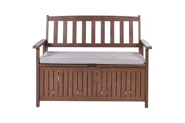 Trädgårdsbänk med dyna Sovana Mörkt trä/grått, 120 cm