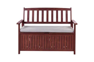 Trädgårdsbänk med dyna Sovana Rödaktigt brun/grått, 120 cm