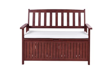 Trädgårdsbänk med dyna Sovana Rödaktigt brun/vit, 120 cm