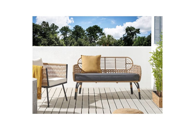 Trädgårdsbänk med dyna Pratello - Utemöbler - Utesoffa - Trädgårdssoffa