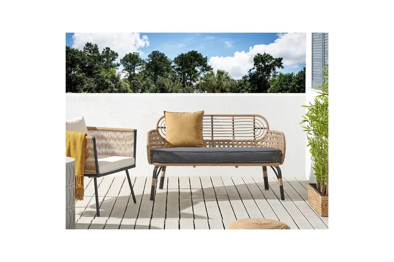 Trädgårdsbänk med dyna Pratello - Utemöbler - Utesoffa - Trädgårdssoffa