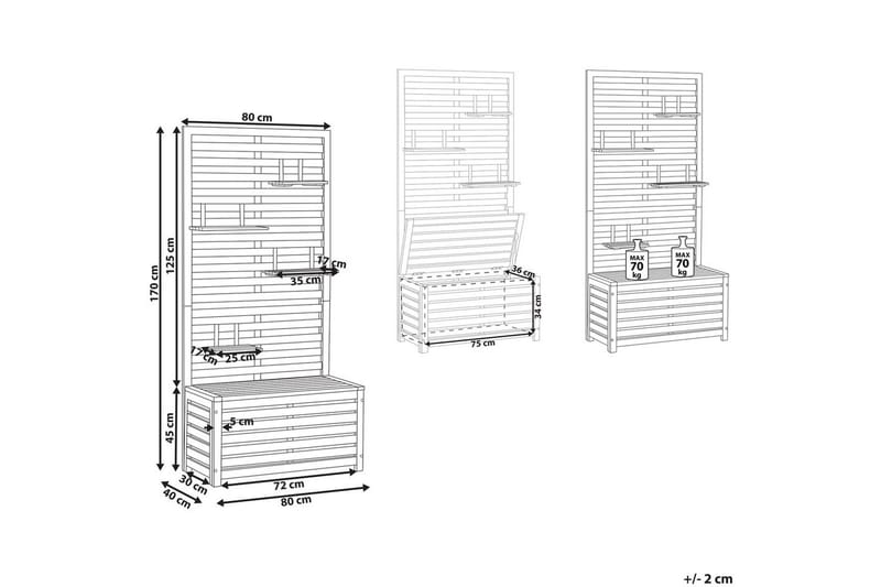 Trädgårdsb änk med väggpanel Matino - Utemöbler - Utesoffa - Trädgårdsbänk & utebänk