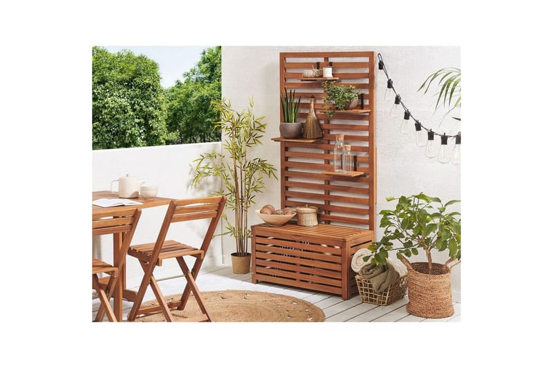 Trädgårdsbänk med väggpanel Matino - Utemöbler - Utesoffa - Trädgårdsbänk & utebänk