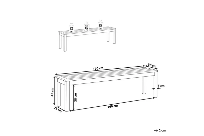 Trädgårdsbänk Monsano - Utemöbler - Utesoffa - Trädgårdsbänk & utebänk