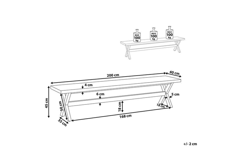 Trädgårdsbänk Olbia Vit/ljust trä - Vit/ljust trä - Utemöbler - Utesoffa - Trädgårdsbänk & utebänk