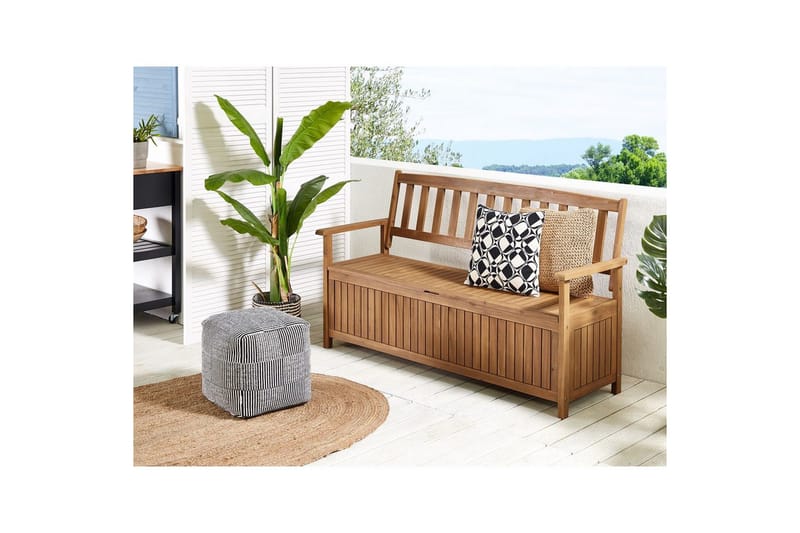 Trädgårdsbänk Sovana Ljus trä - Ljus trä - Utemöbler - Utesoffa - Trädgårdsbänk & utebänk