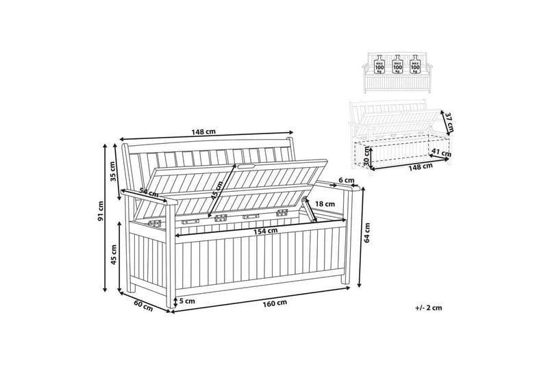 Trädgårdsbänk Sovana Ljus trä - Ljus trä - Utemöbler - Utesoffa - Trädgårdsbänk & utebänk