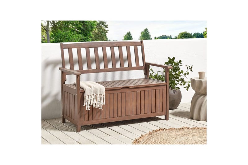 Trädgårdsbänk Sovana Mörkt trä - Mörkt trä - Utemöbler - Utesoffa - Trädgårdsbänk & utebänk