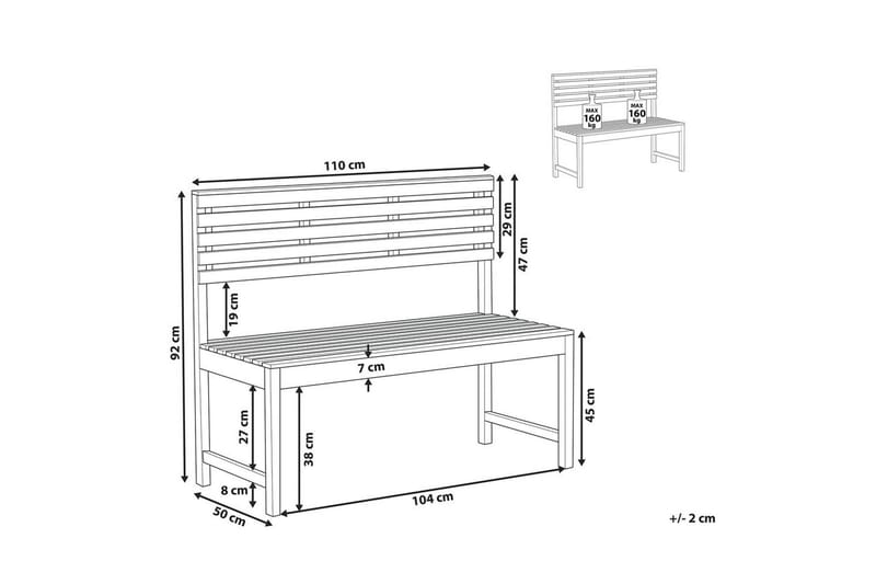 Trädgårdsbänk Treia - Utemöbler - Utesoffa - Trädgårdsbänk & utebänk