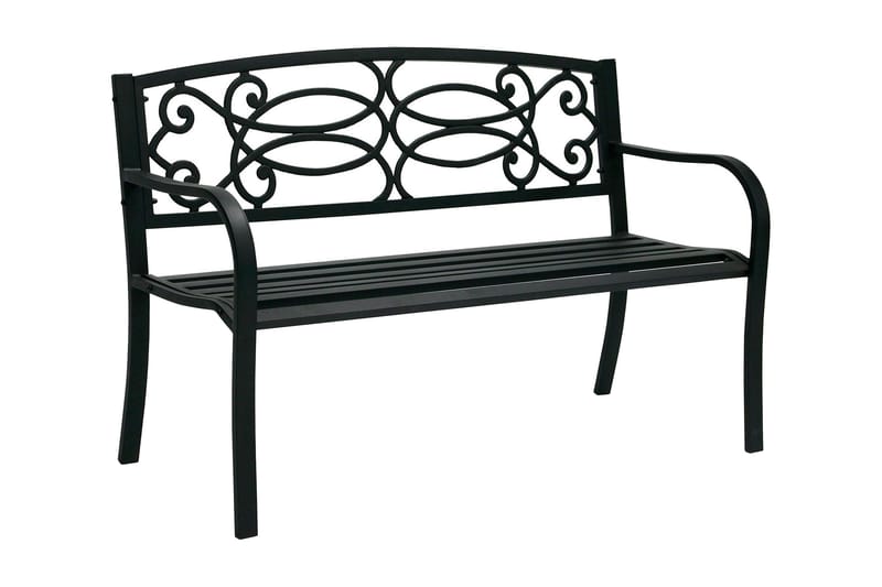 Bänk Utomhus Verde 128x59xh85 cm Stål Svart, undefined