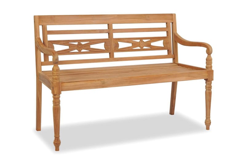 Bataviabänk Utomhus 120 cm teak - Brun - Utemöbler - Utesoffa - Trädgårdsbänk & utebänk