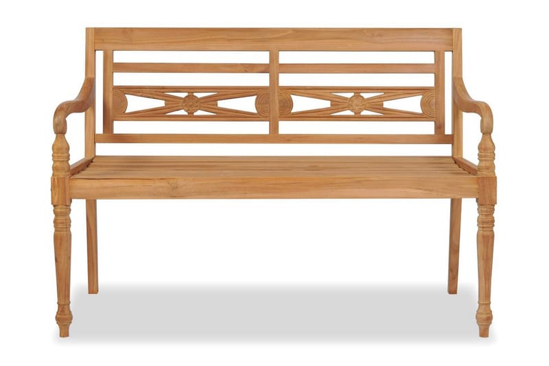 Bataviabänk Utomhus 120 cm teak - Brun - Utemöbler - Utesoffa - Trädgårdsbänk & utebänk