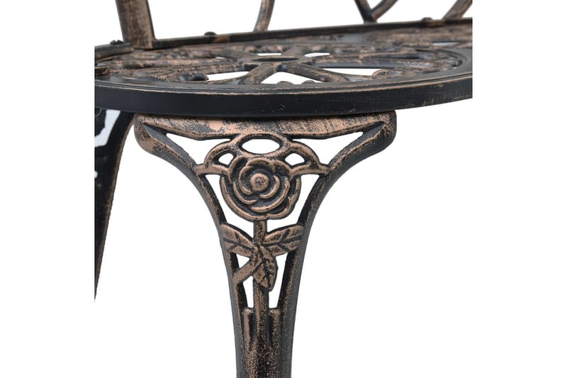 CaféBänk Utomhus 100 cm brons gjuten aluminium - Brun - Utemöbler - Utesoffa - Trädgårdsbänk & utebänk