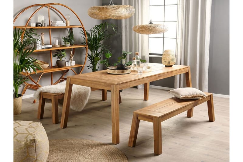 Coteto 3-sits Sittbänk Utomhus 160 cm - Akacia - Utemöbler - Utesoffa - Trädgårdsbänk & utebänk