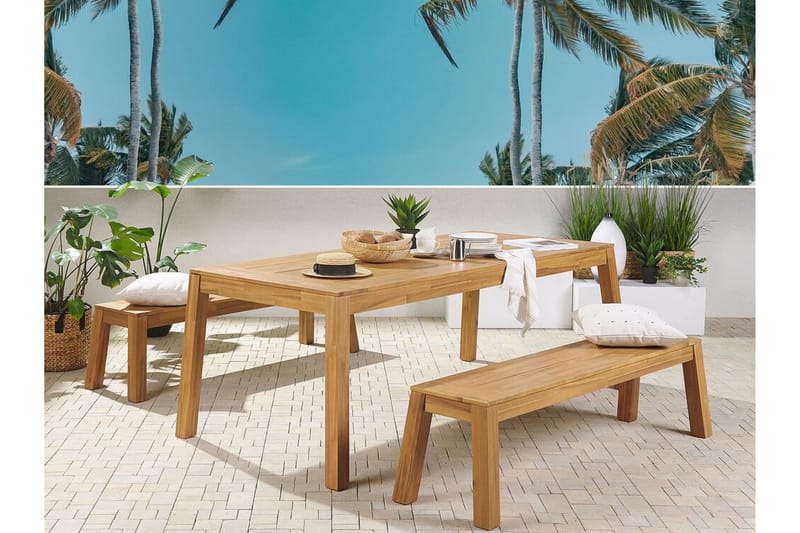 Coteto 3-sits Sittbänk Utomhus 160 cm - Akacia - Utemöbler - Utesoffa - Trädgårdsbänk & utebänk