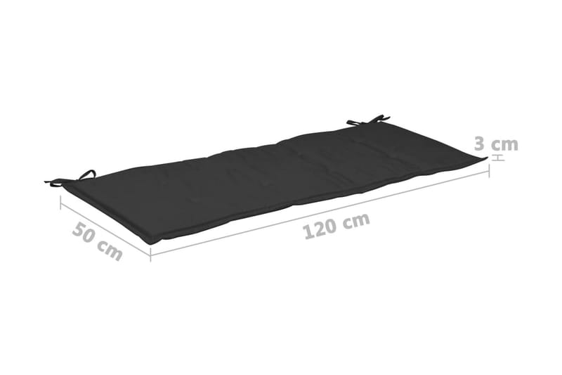 Dyna för Trädgårdsbänk svart 120x50x3 cm - Svart - Utemöbler - Utesoffa - Trädgårdsbänk & utebänk