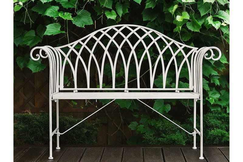 Estadilla Trädgårdsbänk - Vit - Utemöbler - Utesoffa - Trädgårdsbänk & utebänk
