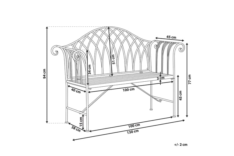 Estadilla Trädgårdsbänk - Vit - Utemöbler - Utesoffa - Trädgårdsbänk & utebänk