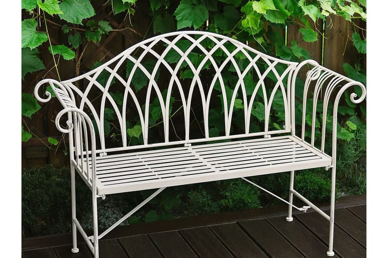Estadilla Trädgårdsbänk - Vit - Utemöbler - Utesoffa - Trädgårdsbänk & utebänk