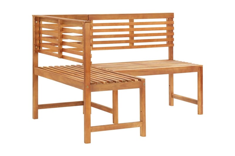 HörnBänk Utomhus 140 cm massivt akaciaträ - Brun - Utemöbler - Utesoffa - Trädgårdsbänk & utebänk