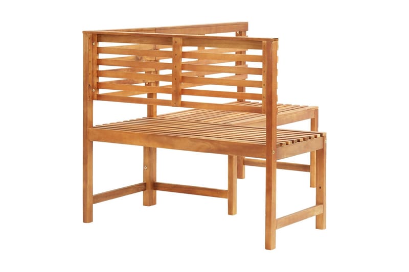 HörnBänk Utomhus 140 cm massivt akaciaträ - Brun - Utemöbler - Utesoffa - Trädgårdsbänk & utebänk