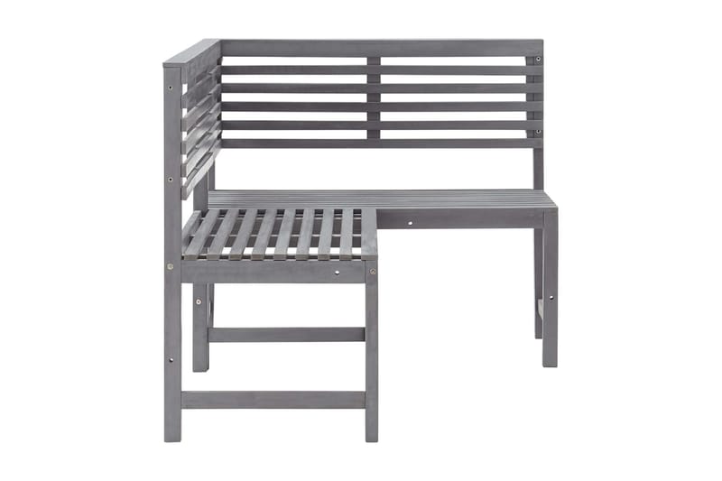 HörnBänk Utomhus grå 140 cm massivt akaciaträ - Grå - Utemöbler - Utesoffa - Trädgårdsbänk & utebänk