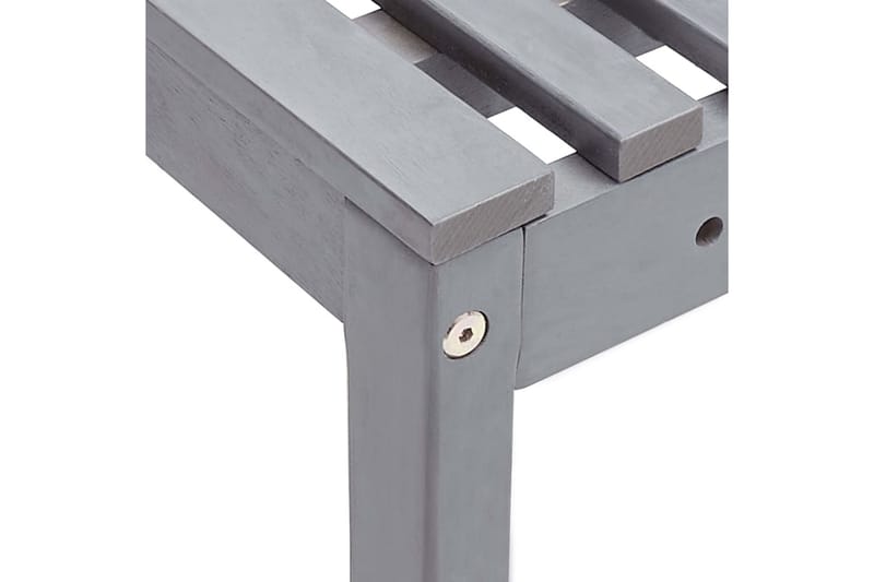HörnBänk Utomhus grå 140 cm massivt akaciaträ - Grå - Utemöbler - Utesoffa - Trädgårdsbänk & utebänk