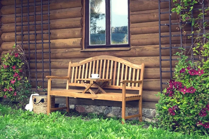 Hilo Trädgårdsbänk 150 cm - Trä/Natur - Utemöbler - Utesoffa - Trädgårdsbänk & utebänk