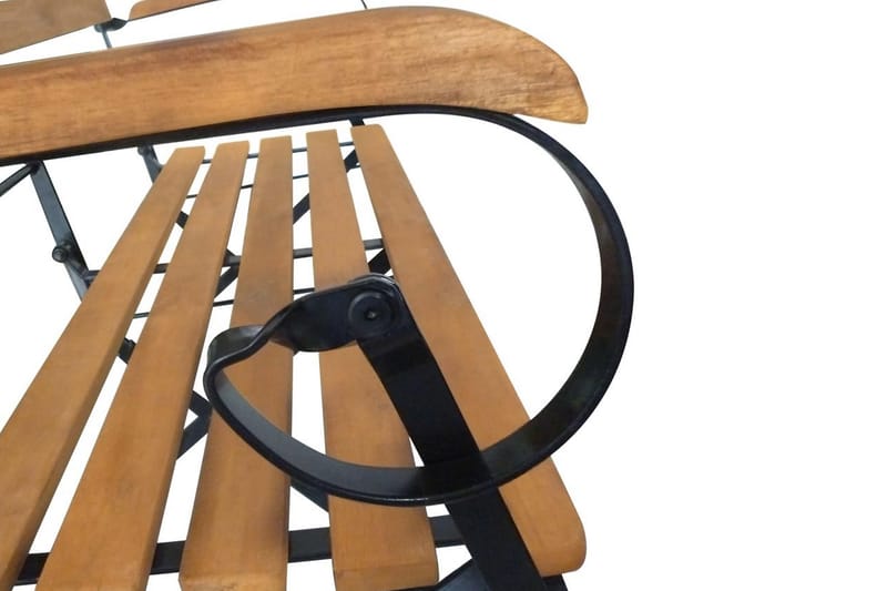 Hopfällbar Trädgårdsbänk 112 cm massivt akaciaträ - Brun - Utemöbler - Utesoffa - Trädgårdsbänk & utebänk