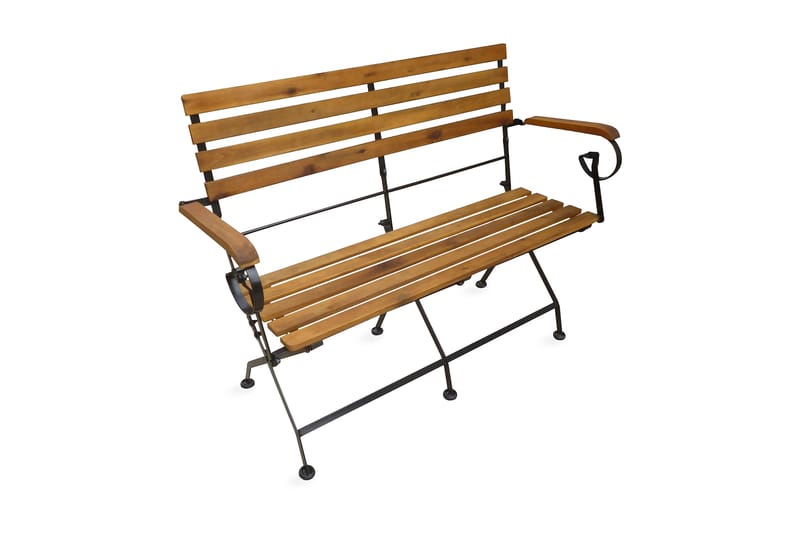 Hopfällbar Trädgårdsbänk 112 cm massivt akaciaträ - Brun - Utemöbler - Utesoffa - Trädgårdsbänk & utebänk