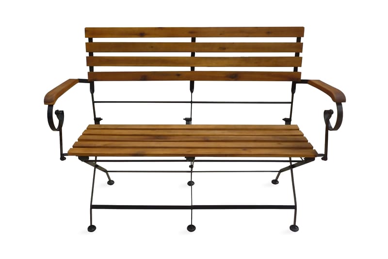 Hopfällbar Trädgårdsbänk 112 cm massivt akaciaträ - Brun - Utemöbler - Utesoffa - Trädgårdsbänk & utebänk