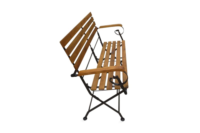 Hopfällbar Trädgårdsbänk 112 cm massivt akaciaträ - Brun - Utemöbler - Utesoffa - Trädgårdsbänk & utebänk