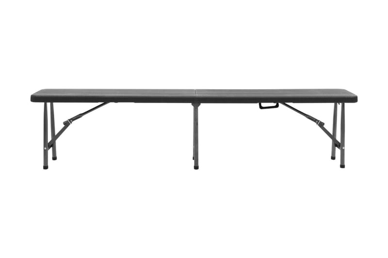 Hopfällbara Trädgårdsbänkar 2 st 180 cm HDPE svart - Svart - Utemöbler - Utesoffa - Trädgårdsbänk & utebänk