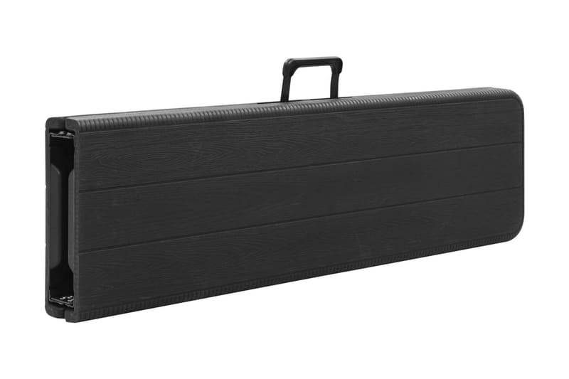 Hopfällbara Trädgårdsbänkar 2 st 180 cm HDPE svart - Svart - Utemöbler - Utesoffa - Trädgårdsbänk & utebänk
