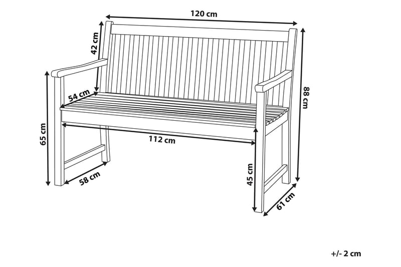 Iazzetta Trädgårdsbänk 120 cm - Trä/Natur - Utemöbler - Utesoffa - Trädgårdsbänk & utebänk