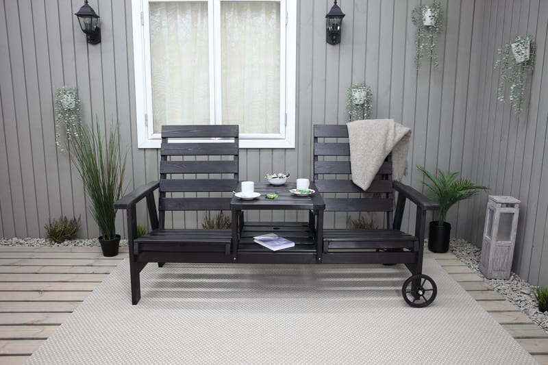 KIngdom Utebänk 177 cm - Svart - Utemöbler - Utesoffa - Trädgårdsbänk & utebänk