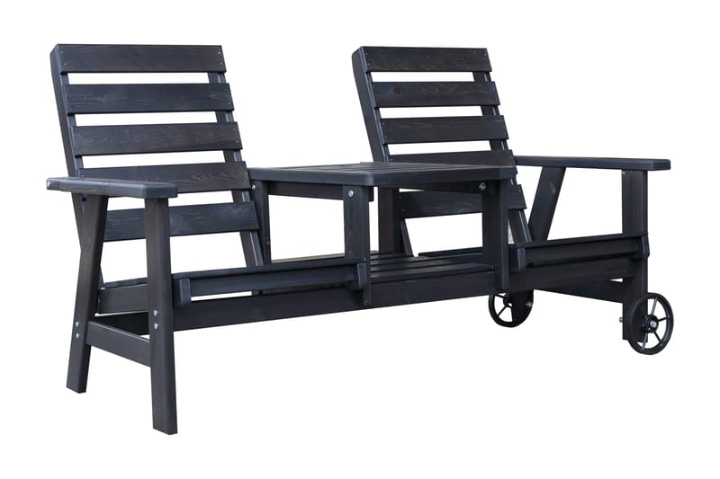 KIngdom Utebänk 177 cm - Svart - Utemöbler - Utesoffa - Trädgårdsbänk & utebänk